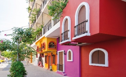 Gebouwen in de Mexicaanse Rivièra